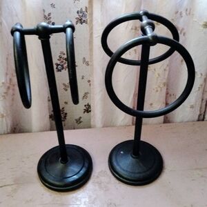 2 Metal Double Standing Hand Towel Holders